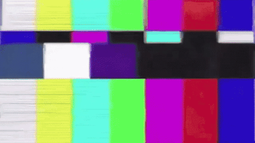 A Tv Screen With A Rainbow Of Colors GIF