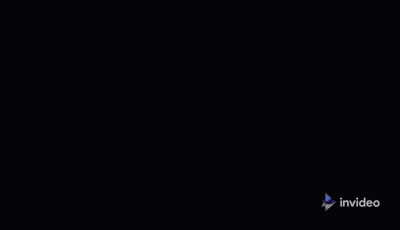A TV With A Clock On It And A Sign That Says Invideo On It GIF