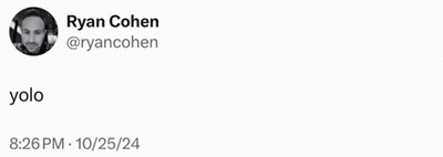 A Tweet From Ryan Cohen Says " Can 'T Stop " And " Won 'T Stop " GIF