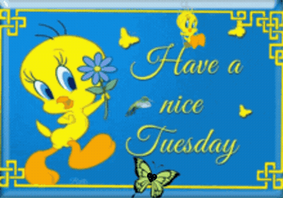 A Tweety Bird Holding A Flower With The Words Have A Nice Tuesday Below It GIF