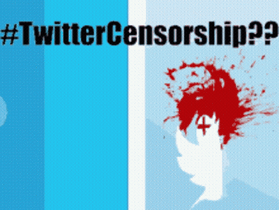 A Twitter Censorship Poster With A Bird With Blood Coming Out Of It GIF