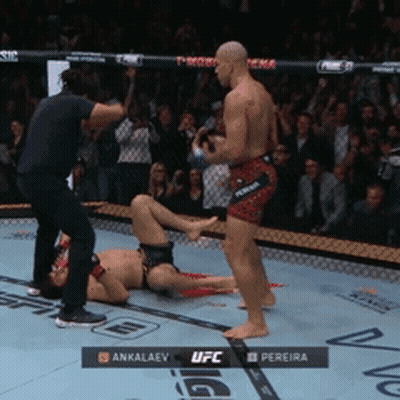 A Ufc Fight Between Ankalaev And Pereira Takes Place GIF
