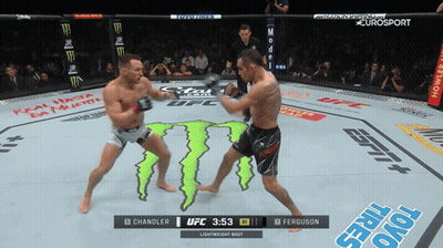 A Ufc Fight Between Chandler And Ferguson Is Being Broadcasted On Eurosport GIF