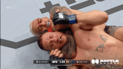A Ufc Fight Is Being Shown On A Television GIF