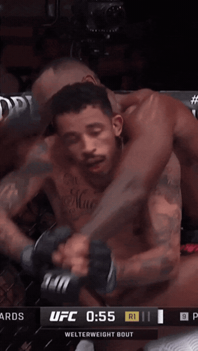 A Ufc Fight Is Underway With A Score Of 0:55 GIF