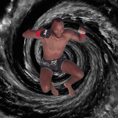 A Ufc Fighter Is Jumping Through A Swirl GIF