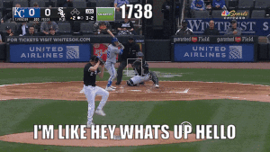 A United Airlines Ad Is Behind A Baseball Player GIF