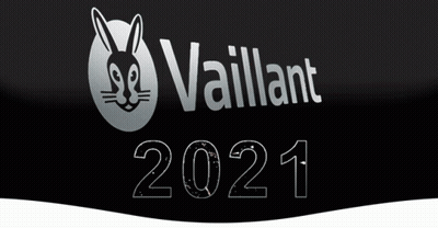 A Vaillant Logo With A Rabbit And The Number 2021 GIF