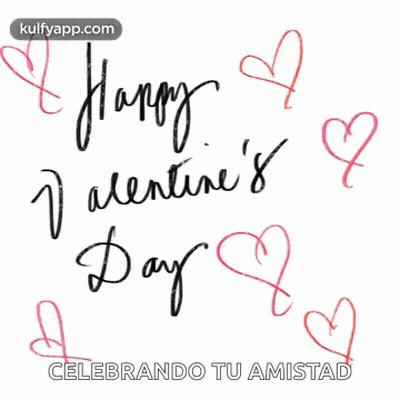 A Valentine 'S Day Greeting Card With Hearts And The Words Happy Valentine 'S Day GIF