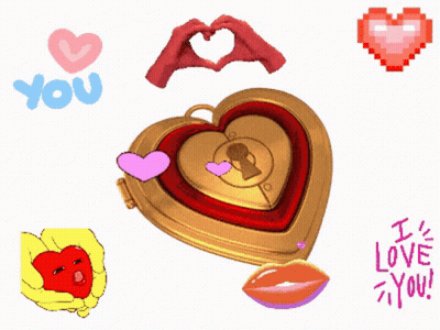 A Valentine 'S Day Greeting Card With Hearts And The Words " Valent Te Amo " GIF