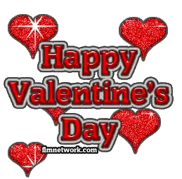 A Valentine 'S Day Greeting With Red Hearts And The Website Fmnetwork.com Sticker