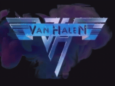 A Van Halen Logo Surrounded By Purple Smoke GIF