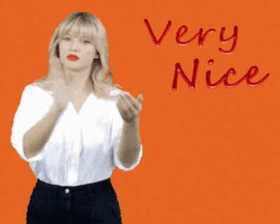 A Very Nice I Like It Sign With A Woman Clapping GIF