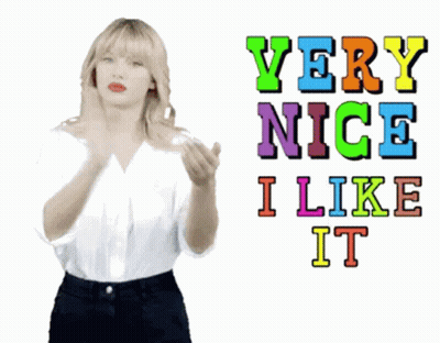 A Very Nice I Like It Sticker With A Woman Clapping Her Hands GIF
