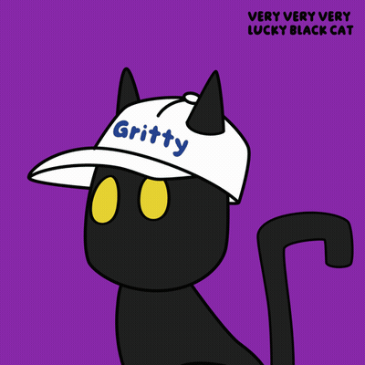 A Very Very Very Lucky Black Cat Wearing A Hat That Says Creative GIF