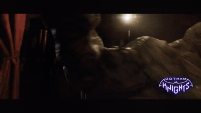 A Video Game Advertisement For Gotham Knights Shows A Monster GIF