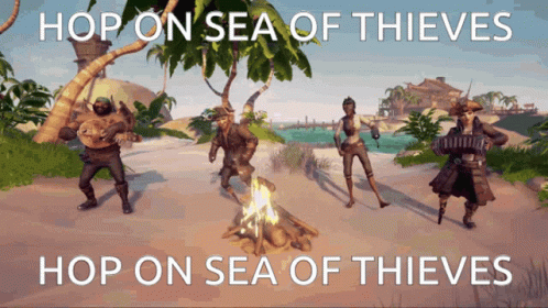 A Video Game Advertisement That Says Hop On Sea Of Thieves Hop On Sea Of Thieves GIF