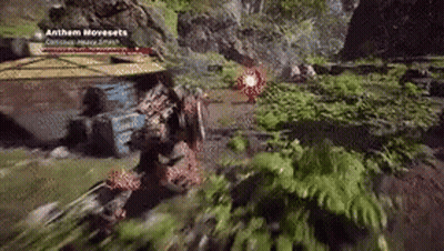 A Video Game Called Anthem Movesets Is Being Played On A Console GIF
