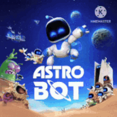 A Video Game Called Astro Bot With A Robot On The Cover GIF