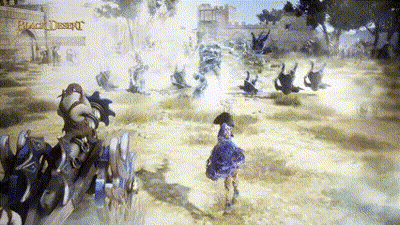 A Video Game Called Black Desert Is Being Played On A Screen GIF