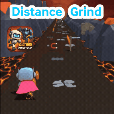 A Video Game Called Distance Grind With A Robot Running GIF