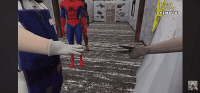 A Video Game Called Funny Horror Animation Shows A Spider Man GIF