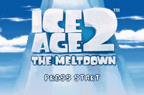 A Video Game Called Ice Age 2 The Meltdown Has A Blue Sky In The Background GIF