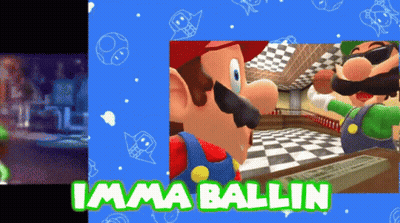 A Video Game Called Imma Ballin With Mario And Luigi On It GIF