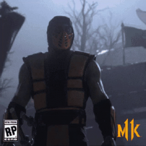 A Video Game Called Mortal Kombat 11 Has A Scorpion Character On The Cover GIF