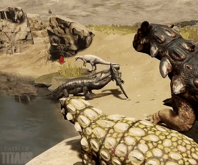 A Video Game Called Path Of Titans Is Being Played On A Computer Screen GIF
