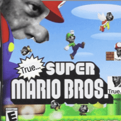 A Video Game Called Super Mario Bros With A Man In A Red Hat On The Cover GIF