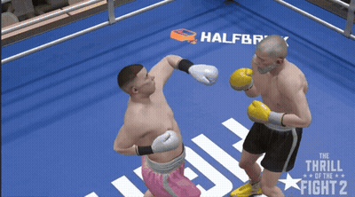 A Video Game Called The Thrill Of The Fight 2 Shows Two Men Boxing GIF