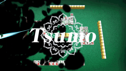 A Video Game Called Tsumo Is Being Played On A Green Table GIF