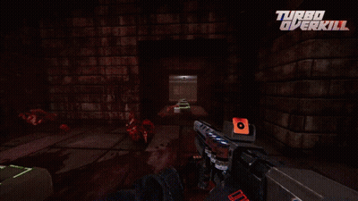 A Video Game Called Turbo Overkill Is Displayed GIF