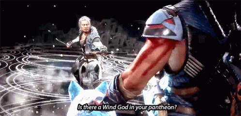 A Video Game Character Is Asking If There Is A Wind God In His Pantheon GIF