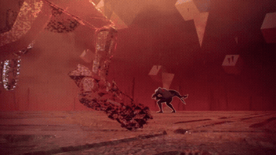 A Video Game Character Is Being Attacked By A Monster GIF