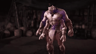 A Video Game Character Is Being Attacked By Another Character In A Dark Room . GIF