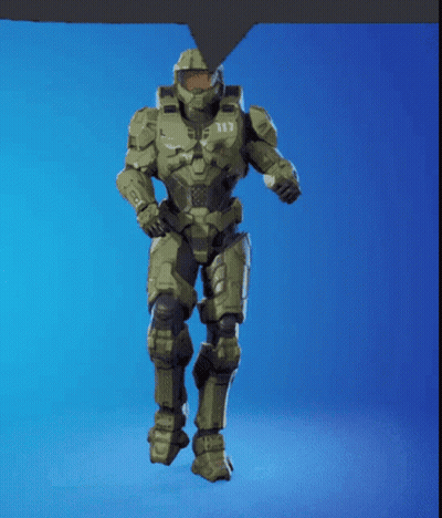A Video Game Character Is Dancing With A Blue Background GIF