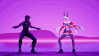 A Video Game Character Is Dancing With Another Character GIF