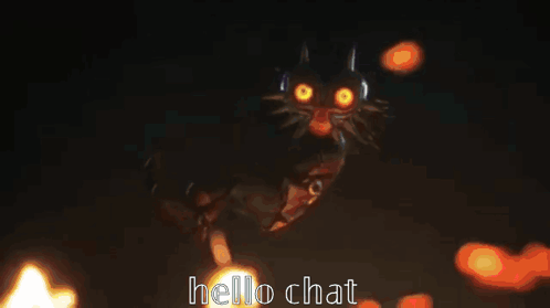 A Video Game Character Is Flying Through The Air With The Words Hello Chat Above It GIF