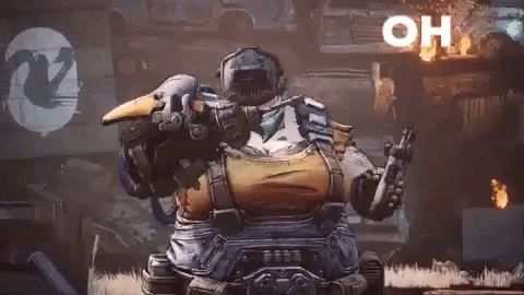 A Video Game Character Is Giving A Thumbs Up In Front Of A Burning Building GIF