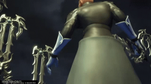 A Video Game Character Is Holding A Book And A Sword With A Watermark That Says Mother.com GIF
