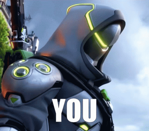 A Video Game Character Is Holding A Gun And Has The Word You On His Chest GIF