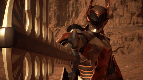 A Video Game Character Is Holding A Large Sword With The Number 2000 Written On It GIF