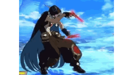 A Video Game Character Is Holding Two Red Guns In His Hands Sticker