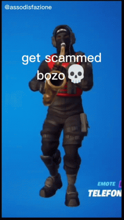 A Video Game Character Is Playing A Saxophone With A Skull On His Chest GIF
