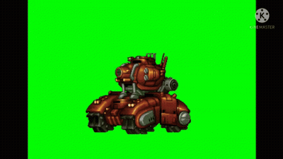 A Video Game Character Is Shooting A Cannon On A Green Screen GIF