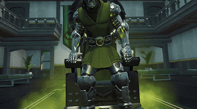 A Video Game Character Is Sitting In A Chair With His Hands Folded In Front Of His Face GIF