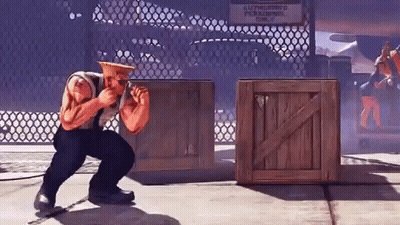 A Video Game Character Is Squatting Down In Front Of A Sign That Says ' Supported Personnel Only ' On It GIF