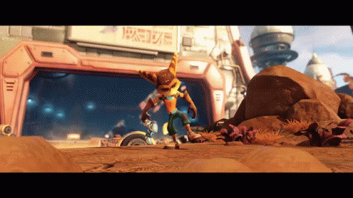 A Video Game Character Is Standing In Front Of A Building That Says ' Nintendo ' On The Side GIF
